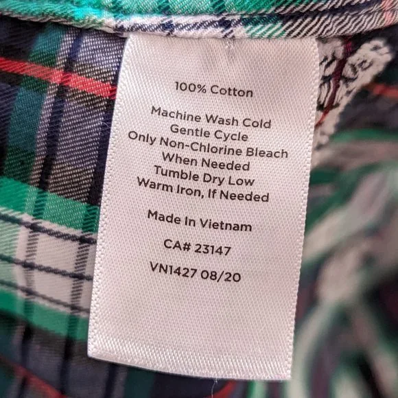 Talbots Classic Cotton Shirt Snowflake Jacquard Plaid - Picture 5 of 9